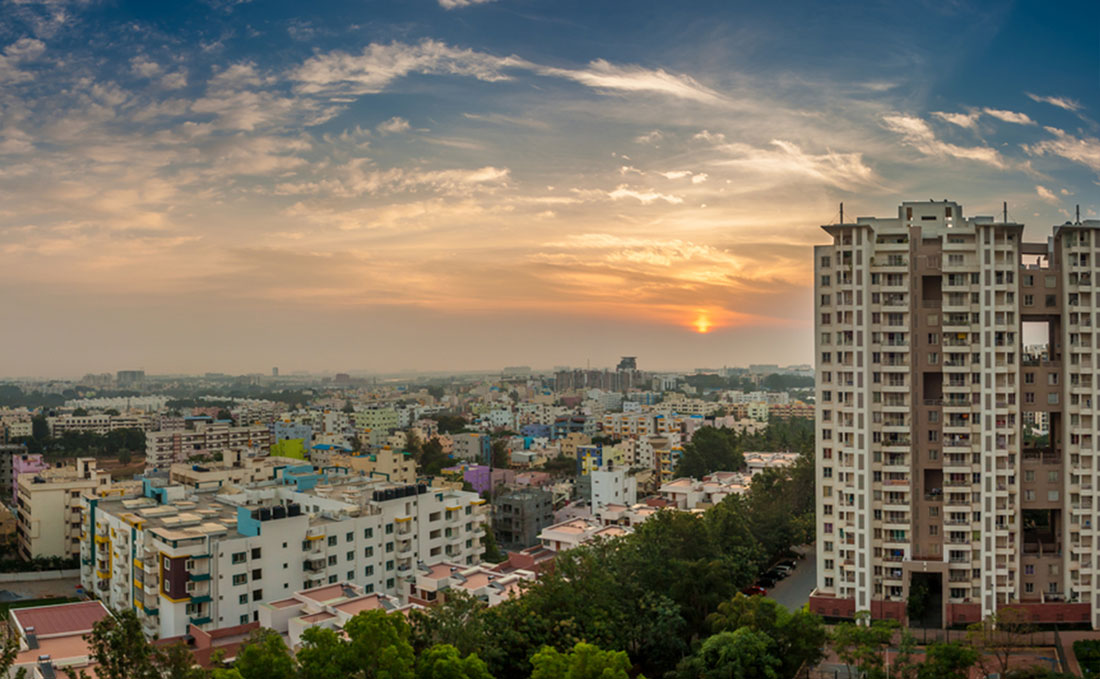 City skyline view of Bengaluru 
