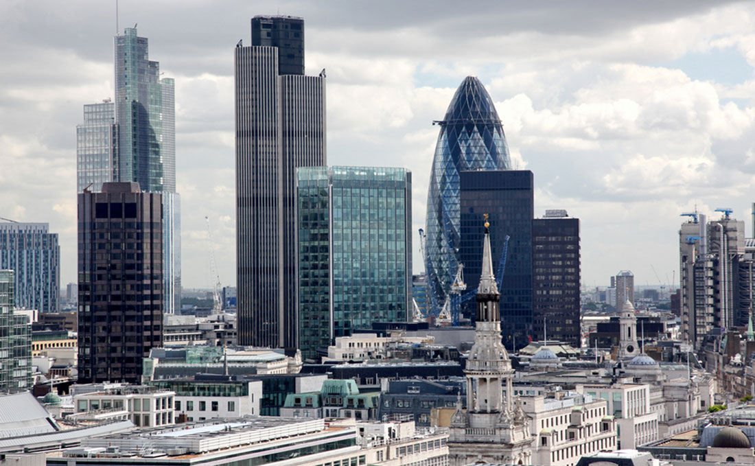 City skyline view of London