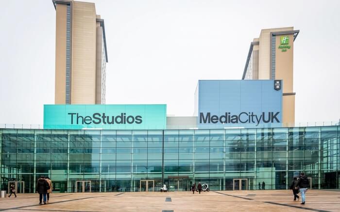 The MediaCityUK building, Manchester, water front